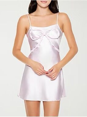 NWT Forever 21 Pink Satin Bow Ballerina Mini Slip Dress